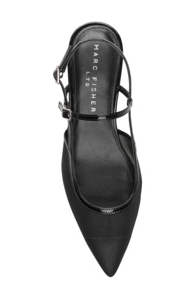 Marc Fisher Ltd Ceddy Slingback Pointed Toe Kitten Heel Pump In Black