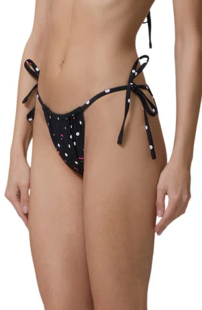Afrm Cali Side Ties Bikini Bottoms In Black