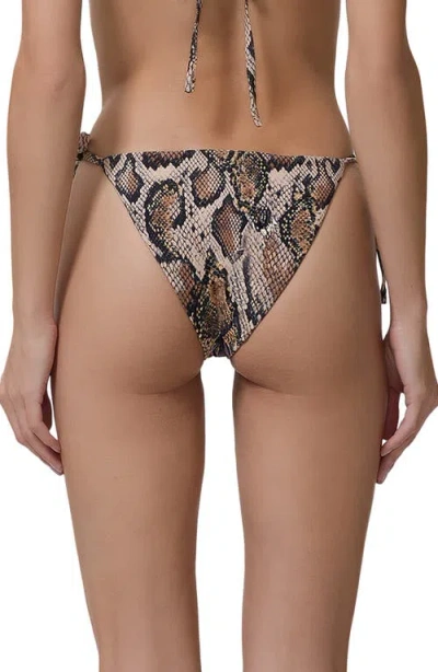 Afrm Cali Side Ties Bikini Bottoms In Brown