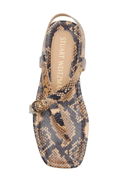 Stuart Weitzman Benni Slingback Flat Sandal In Brown