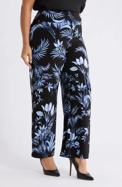 Anne Klein Pull-on Wide Leg Pants In Multi