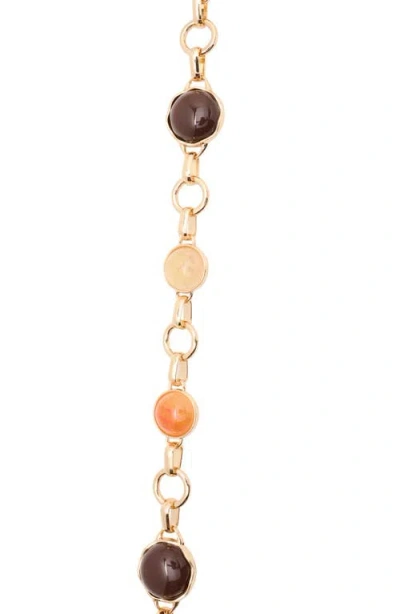 Steve Madden Crystal Chain Belt In Multi