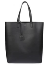 SAINT LAURENT Saint Laurent: Black Leather Shopper Bag,396906CSU3N1000