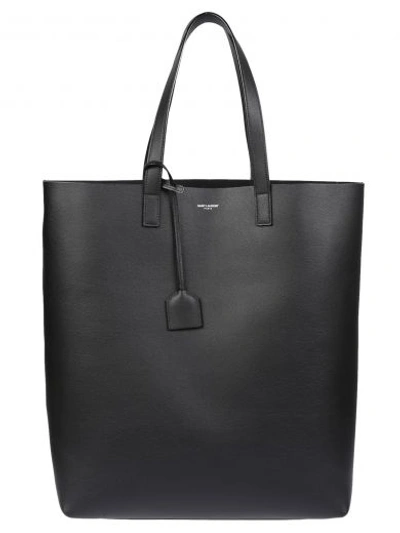 Shop Saint Laurent : Black Leather Shopper Bag In Nero/nero