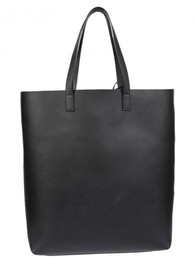 Shop Saint Laurent : Black Leather Shopper Bag In Nero/nero