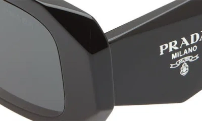 Prada Runway 49mm Rectangular Sunglasses In Black