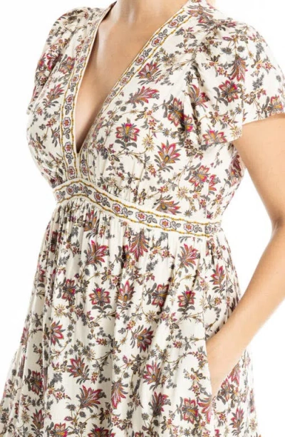 Max Studio Flutter Sleeve Dress In Multi
