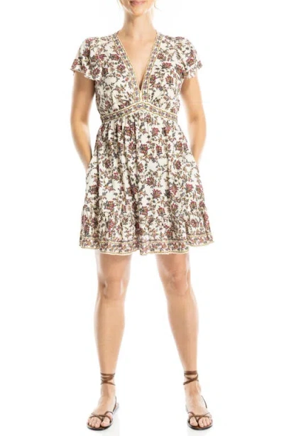 Max Studio Flutter Sleeve Dress In Multi