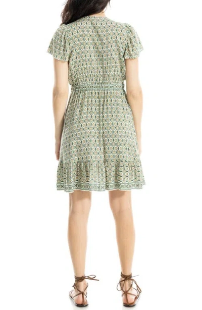 Max Studio Flutter Sleeve Dress In Neutral