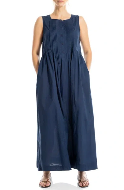 Max Studio Sleeveless Button Front Maxi Dress In Blue