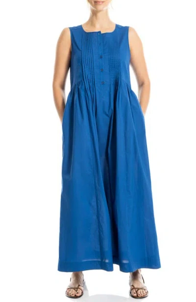 Max Studio Sleeveless Button Front Maxi Dress In Blue
