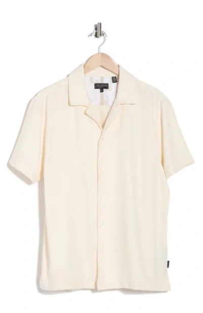 Ted Baker Textured Camp Shirt In White