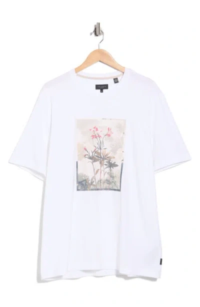 Ted Baker Floral Graphic T-shirt In White
