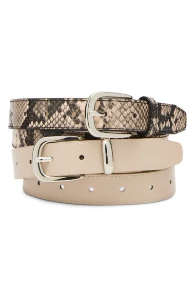 Steve Madden 2-for-1 Assorted Faux Leather Belts In Pattern