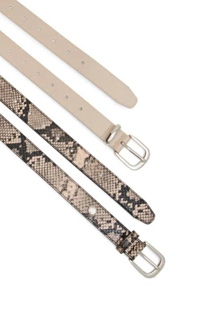Steve Madden 2-for-1 Assorted Faux Leather Belts In Pattern