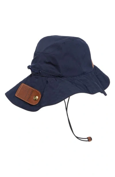 Longchamp Packable Wide Brim Hat In Blue