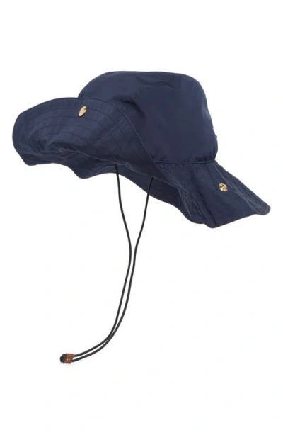 Longchamp Packable Wide Brim Hat In Blue