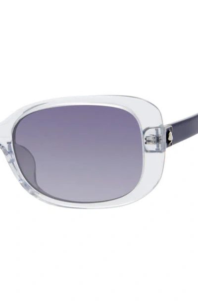 Kate Spade Dionna 52mm Polarized Gradient Rectangular Sunglasses In Gray