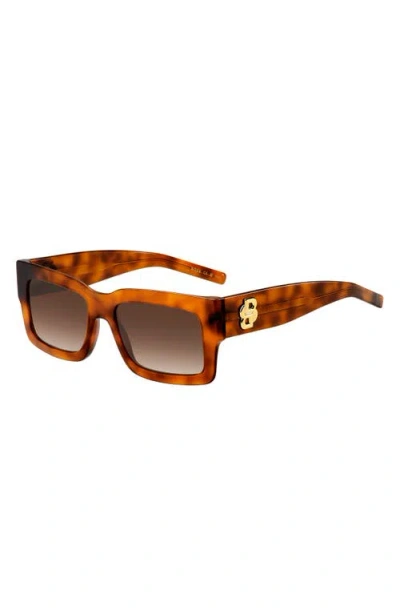 Hugo Boss Boss 54mm Rectangular Sunglasses In Brown