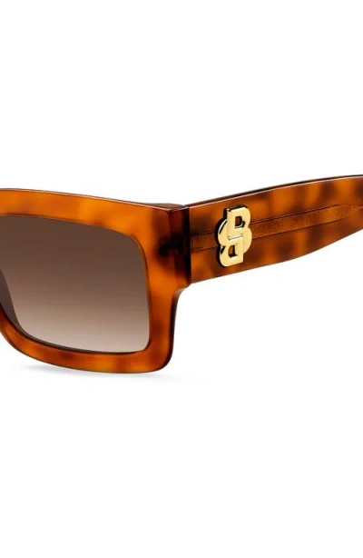 Hugo Boss Boss 54mm Rectangular Sunglasses In Brown