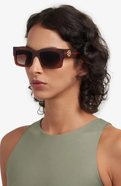Hugo Boss Boss 54mm Rectangular Sunglasses In Brown