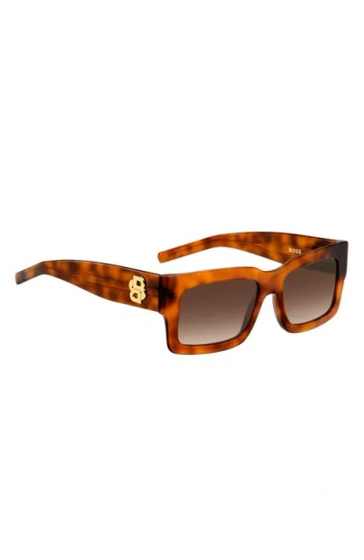 Hugo Boss Boss 54mm Rectangular Sunglasses In Brown