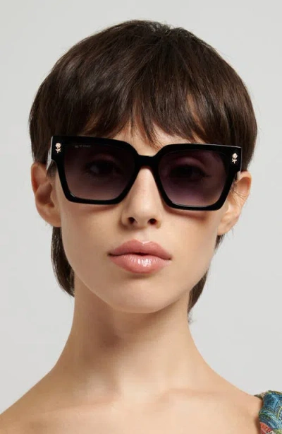 Etro 55mm Gradient Rectangular Sunglasses In White