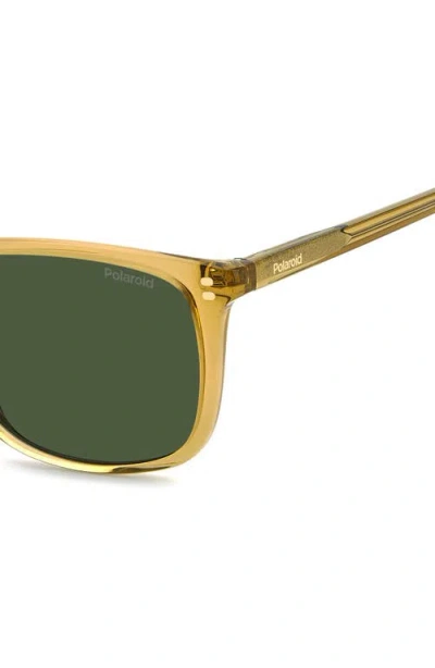 Polaroid 55mm Polarized Rectangular Sunglasses In Yellow