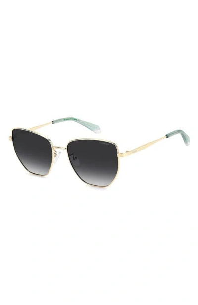 Polaroid 56mm Polarized Gradient Square Sunglasses In Gray