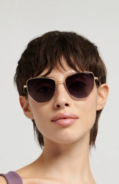 Polaroid 56mm Polarized Gradient Square Sunglasses In Gray