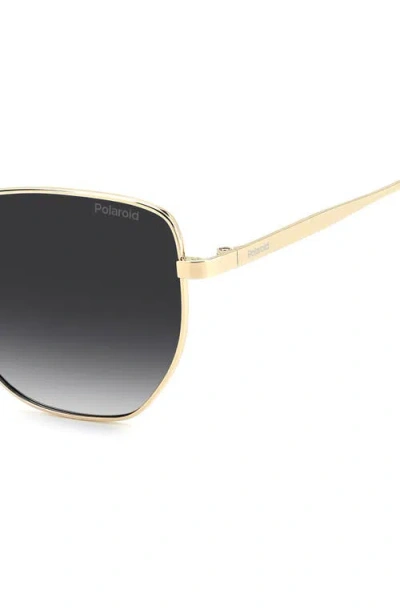 Polaroid 56mm Polarized Gradient Square Sunglasses In Gray