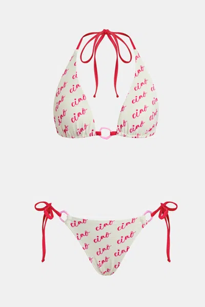 Cupshe Wander Free White Bikini Set In Multi