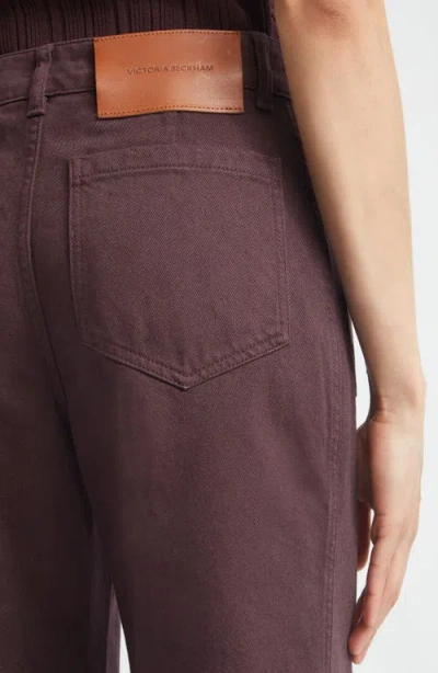 Victoria Beckham Alina High Waist Wide Leg Jeans In Burgundy