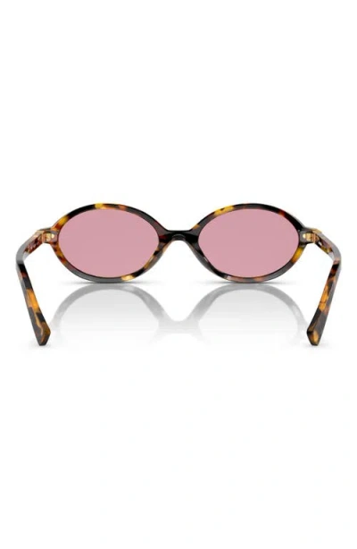 Miu Miu Dark Pink Mirror Silver Oval Ladies Sunglasses Mu 04zsf Vau50d 50 In Brown