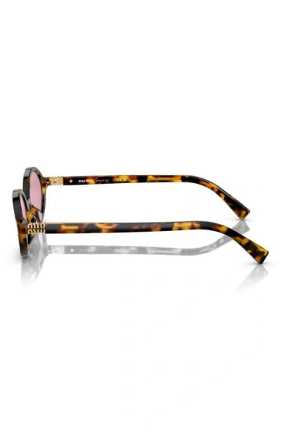 Miu Miu Dark Pink Mirror Silver Oval Ladies Sunglasses Mu 04zsf Vau50d 50 In Brown