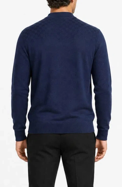 Ben Sherman Performance Quarter Zip Pullover In Blue