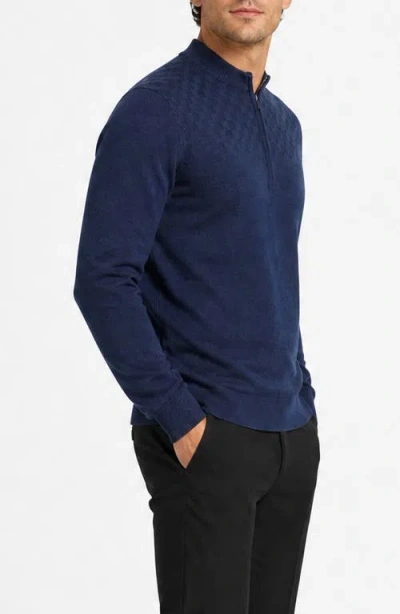 Ben Sherman Performance Quarter Zip Pullover In Blue
