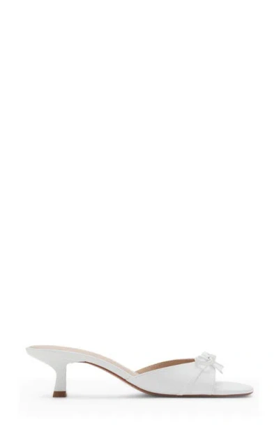 Mango Kitten Heel Slide Sandal In White
