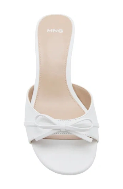 Mango Kitten Heel Slide Sandal In White