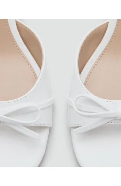 Mango Kitten Heel Slide Sandal In White