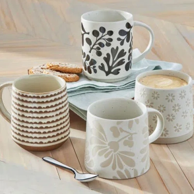 Tag Arden Mug Black Multi Stoneware Everyday In White