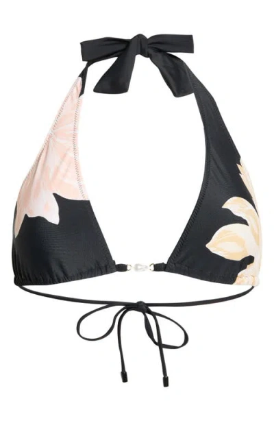 Sanctuary Halter Triangle Bikini Top In Multi
