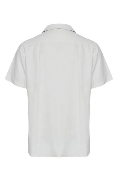 Solid ! Allan  Linen Blend Camp Shirt In White