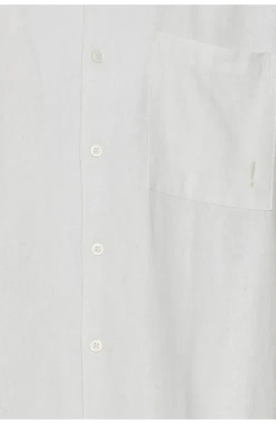 Solid ! Allan  Linen Blend Camp Shirt In White