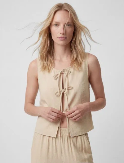 Koton Sleeveless Tie Front Top In Brown