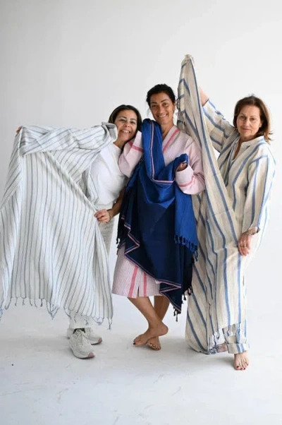 Home & Loft Home And Loft Thin Stripe Cape Towel In Blue