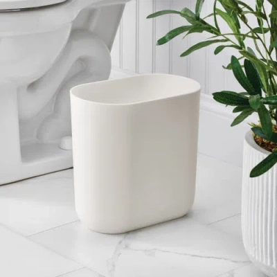 Idesign Small Slim Plastic Bathroom Trash Can, 2-pack, Coconut White In White