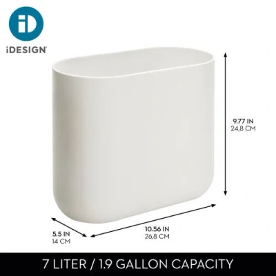Idesign Small Slim Plastic Bathroom Trash Can, 2-pack, Coconut White In White