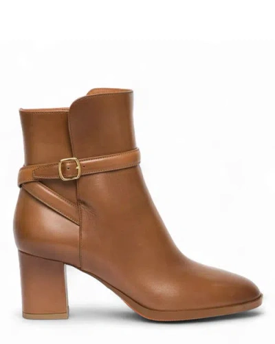 Santoni Buckle-strap Leather Ankle Boots In Brown