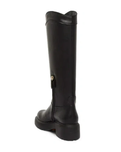 Santoni Leather Easy Boot In Black